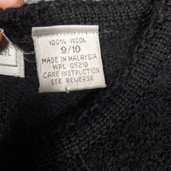 Vintage Laura Jean Cardigan womens 9/10 Black Button up wool long sleeve - Picture 7 of 11